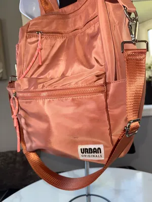 Urban Originals Coral Satin Backpack with Multiple Zips thumbnail 6