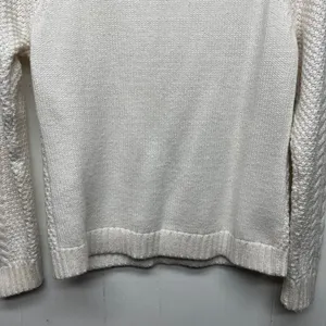 Abercrombie & Fitch Cable Knit Crew Neck Women's Fisherman Sweater Size Small thumbnail 11
