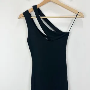 NEW Naked Wardrobe One Shoulder Cutout Sheath Mini Dress Black Stretch Small thumbnail 4