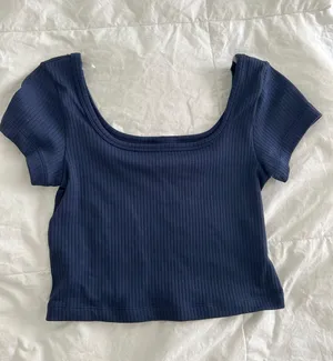 PINK Navy Blue Baby Tee thumbnail 1