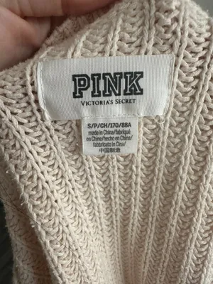 VS PINK Cream Cable Knit V Neck Sweater Size S thumbnail 5