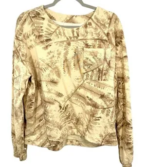 REI Co-op‎ Long Sleeve Pocket T Shirt Fern Botanical Print Women's Large thumbnail 1