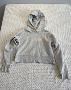 Lululemon Pullover Hoodie Heathered Core Ultra Light Grey Cropped Size 2 thumbnail 1