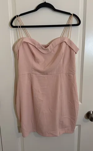 Revolve Superdown Pollie Mini Dress Light Pink XL thumbnail 1