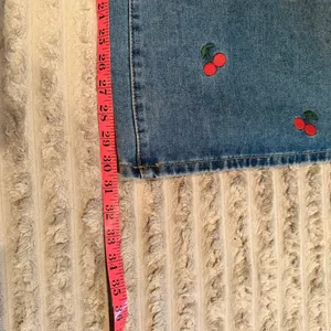 Ashley Mason Premium Baggy Jeans Womens 11/30 Light Wash Cherry Embroidered Y2K‎ thumbnail 7