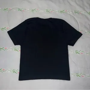 Black ribbed baby tee. Size M thumbnail 2