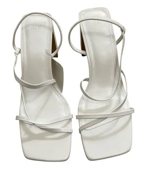 H&M Women's Elegant White Square toe Heels thumbnail 1