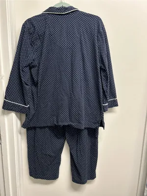 Lauren Ralph Lauren Navy and White Polka Dot Capri Pajama Set thumbnail 4