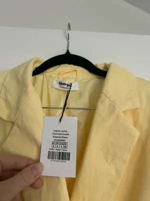 New Showpo Virginia Jacket Oversized Double Breasted Blazer Yellow MSRP $129 thumbnail 10