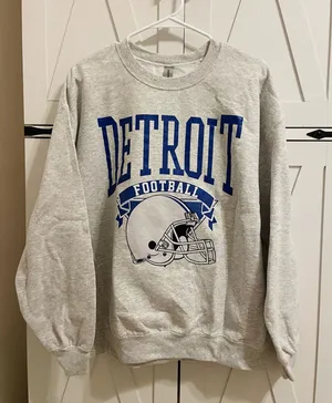 Gildan Detroit NFL Lions Crewneck Gray L thumbnail 1