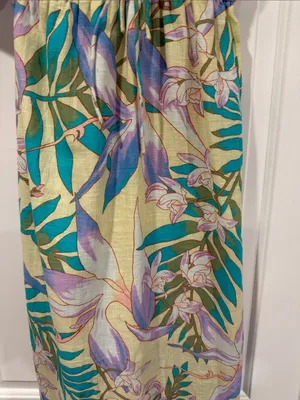 Billabong today’s wish Yellow Floral Tropical Maxi‎ Dress with Teal & Lavender thumbnail 3