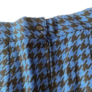 Long Houndstooth Pattern Pencil Skirt Blue Size 10 thumbnail 5