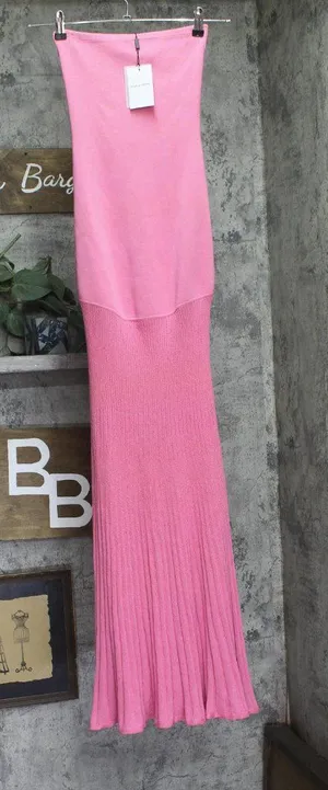 Solid & Striped Womens The Marley Knit Maxi Dress Bandeau Rose Water Pink S thumbnail 1