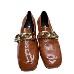 Blondo Loafers‎ Size 5 Brown Slip On Waterproof Block Heel Chain Detail NEW thumbnail 4