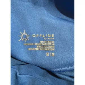 OFFLINE by Aerie‎ Real Me 7/8 Leggings Blue Crossover High Rise Medium Long thumbnail 4