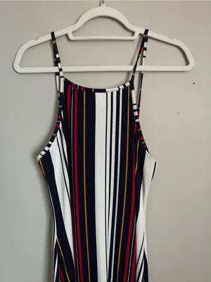 PUBLIK Striped Maxi Dress Sz L thumbnail 3