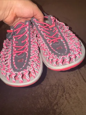 KEEN UNEEK Women's Woven Cord Sandals Grey Pink Size 9 thumbnail 4