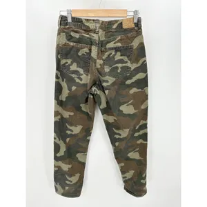 American Eagle Camo Mom Jeans Womens 4 Regular Green Corduroy Super Stretch HE17 thumbnail 2