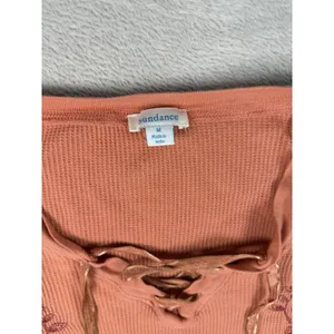 Sundance Catalog Orange Embroidered Sweatshirt Size M Boho Western Beachy thumbnail 4
