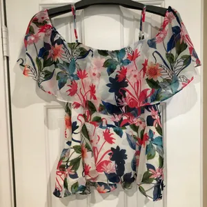 Parker Floral Pink Off Shoulder Cold Shoulder L thumbnail 6
