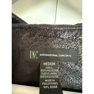 INC international concepts faux leather sheen asymmetrical jacket M thumbnail 3