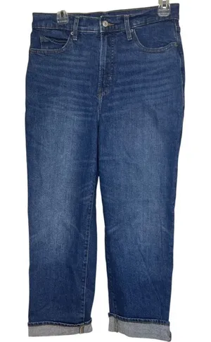 Old Navy Women's‎ 8 Jeans Sky High Straight Extra High Waisted Denim Blue Rolled thumbnail 1