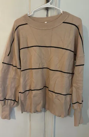 Tan/Black Striped Sweater thumbnail 1
