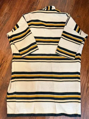 Anthropology The Odells Striped Longline Jacket in White & Black Large thumbnail 4