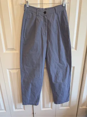 Forte Forte 100% Cotton Stone Casual Pants High Waist Wide Leg Periwinkle Size 0 thumbnail 2