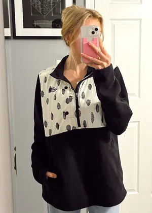 The North Face 1/2 Zip Fleece Patterned Pine-cone Jacket thumbnail 1