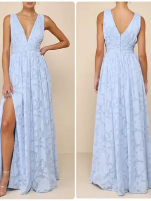 Lulus Sweet Sophistication Light Blue Burnout Floral Maxi Dress thumbnail 2