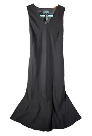 Lauren Ralph Lauren Sheath Dress Sz 4 Black V-Neck Sleeveless Timeless Classic thumbnail 1