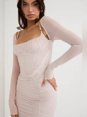 House of CB Freyja Pink Gathered‎ Corset Dress - Size S thumbnail 5