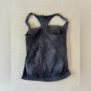 Free People Good Karma Long Tank in Washed Black M/L thumbnail 6