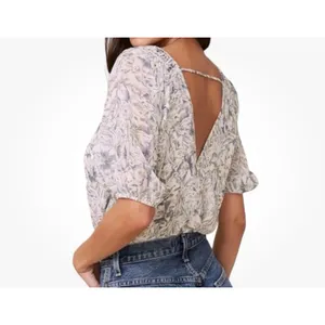 ASTR THE LABEL Surplice Faux Wrap Floral Bodysuit in Size XL thumbnail 8