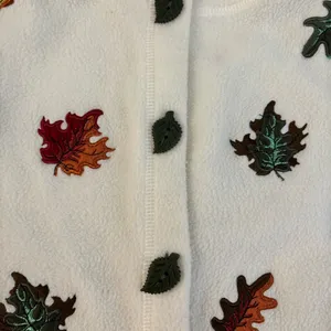 Fashion Bug Autumn Fall Leaves Fleece Cardigan Vintage 90’s Vintage thumbnail 3