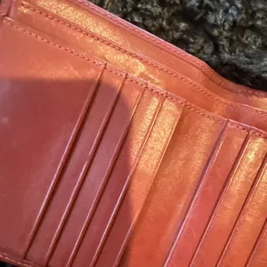 red Coach leather bifold wallet. thumbnail 9