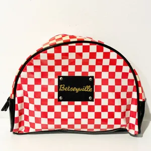 Betsey Johnson Betseyville Checkered Tattoo Print Vinyl‎ Cosmetics Pouch thumbnail 3