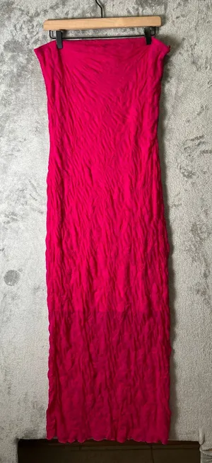 Anthropologie Strapless Knit Midi Dress Wedding Guest Coquette‎ Pink Large thumbnail 1