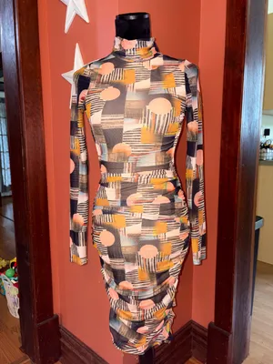 AKIRA Abstract Geometric Midi Dress thumbnail 2