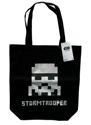 Star Wars Stirntrooper Japanese Tote‎ Bag Makoto Oozu Canvas Black Block Pixel thumbnail 1