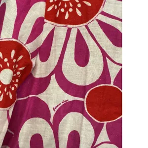 Farm Rio Pink Red Giant Daisy Floral Linen Blend Button Down Shirt Small thumbnail 11