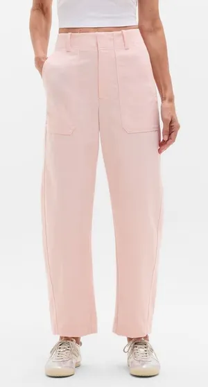 New Athleta 12 Skyline Utility Barrel Pant Pink Sand Size 12 Regular thumbnail 1