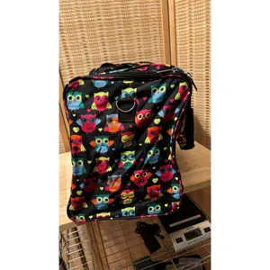 & Other Stories Adorable Colorful Owl pattern zippered weekender tote duffel gym bag thumbnail 4