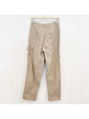 Garage Jeans Size 26‎ Tan Carpenter Cargo Wide Leg Rigid High Rise Grunge Punk thumbnail 7