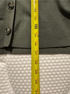 LOFT Olive-Gray V-Neck Button Cardigan thumbnail 6