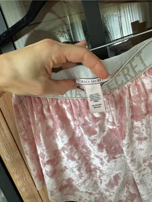 Victoria’s secret boxer pajamas shorts crushed velvet elastic micro glitter thumbnail 2