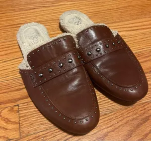Vince Camuto Leather Studded Mules - Alvintal Size 10 thumbnail 2