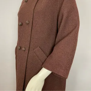 Vintage 60s Meier &‎ Frank Brynwood Coat Women Brown Retro Boxy Mod Union Label thumbnail 8