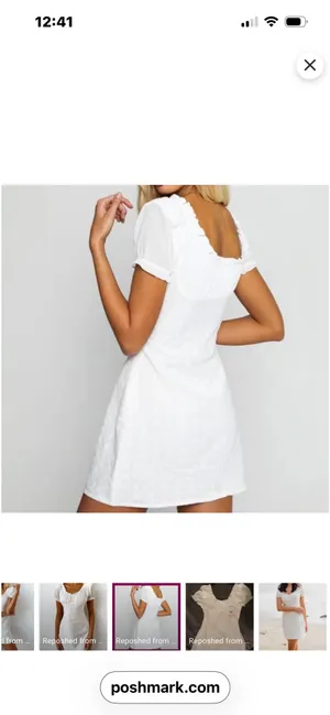 Tiger Mist White eyelet ruffled sleeve dress thumbnail 10